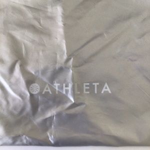 ATHLETA METALLIC SILVER DRAWSTRING REUSABLE BAG